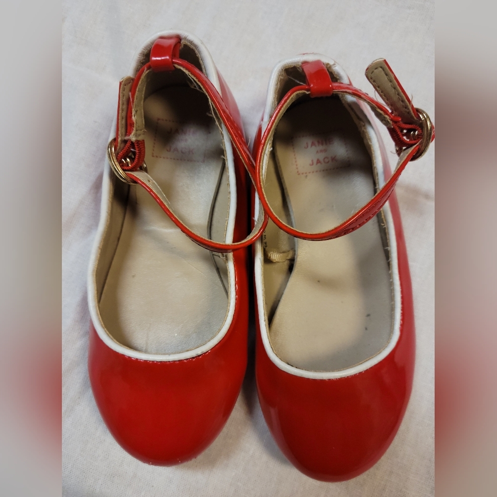 Red Janie & Jack Ankle Strap Ballet Slipper Sz 7